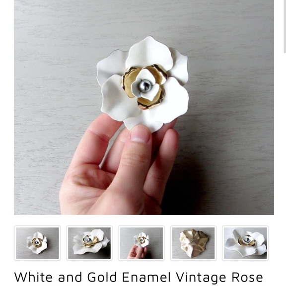 Sarah Coventry White Gold & Enamel Vintage Brooch - Picture 3 of 5